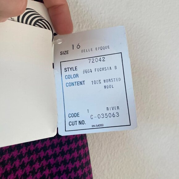 80s Vintage Christian Dior New with Tags Designer Wool Pants Purple - Picture 7 of 8